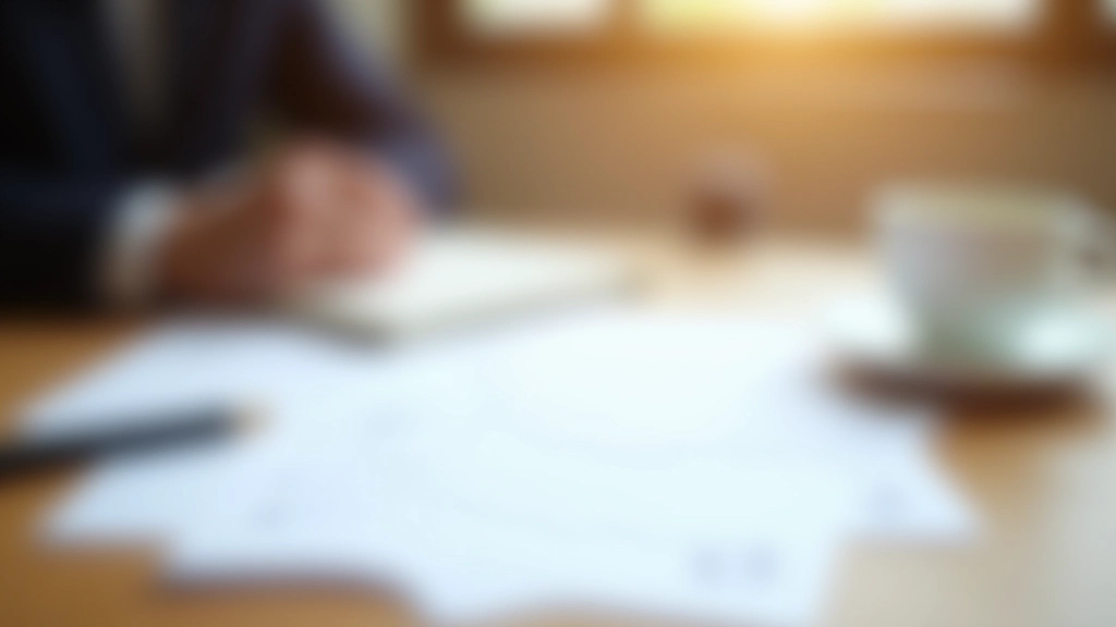 Document immobilier avec tableau de charges sur bureau en bois