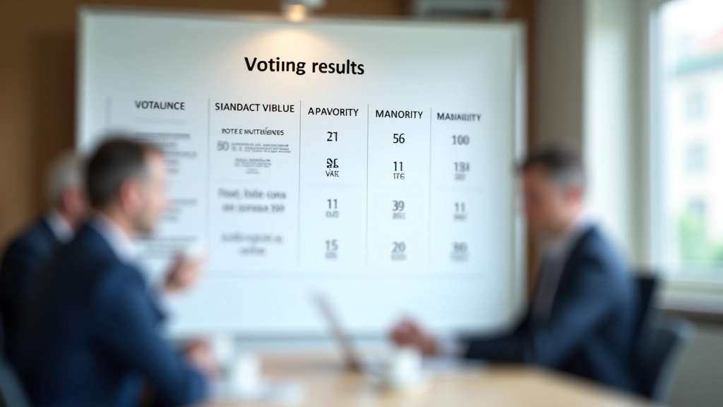 Tableau affichant les résultats de vote en assemblée générale avec pourcentages